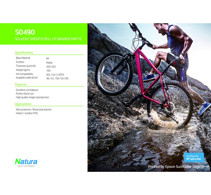 NATURA ROLL UP FILM SO490 SOLV MAT GRBK